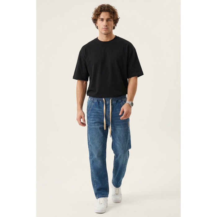 Erkek Rahat Kesim Baggy Jean Pantolon 30076 - Lacivert