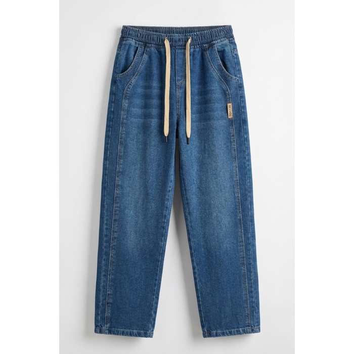 Erkek Rahat Kesim Baggy Jean Pantolon 30076 - Lacivert