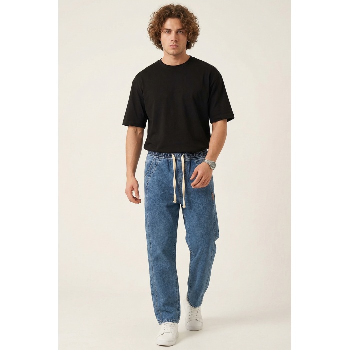 Erkek Rahat Kesim Baggy Jean Pantolon 30076 - İndigo