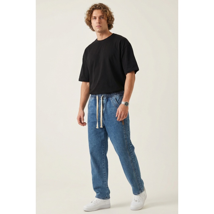 Erkek Rahat Kesim Baggy Jean Pantolon 30076 - İndigo