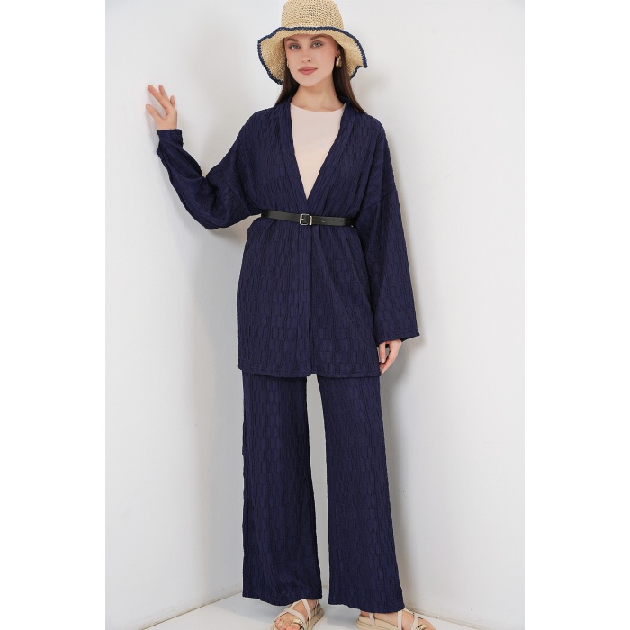 Kadın Kimono Pantolon İkili Takım 30078 - Lacivert