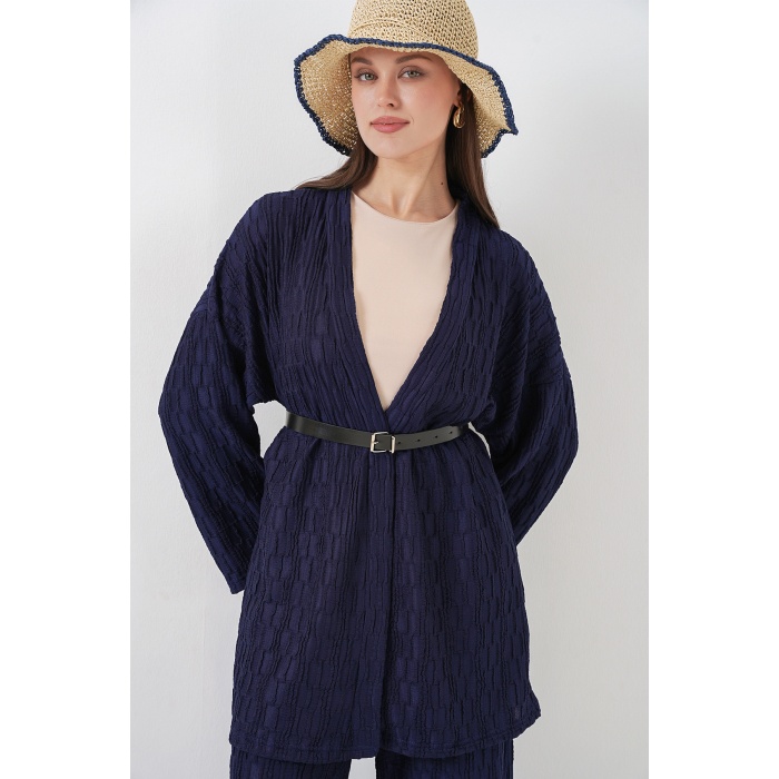 Kadın Kimono Pantolon İkili Takım 30078 - Lacivert