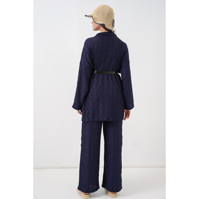 Kadın Kimono Pantolon İkili Takım 30078 - Lacivert