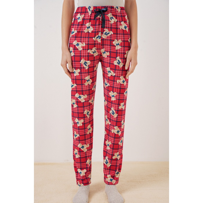 4323 Desenli Pijama Altı - Kırmızı