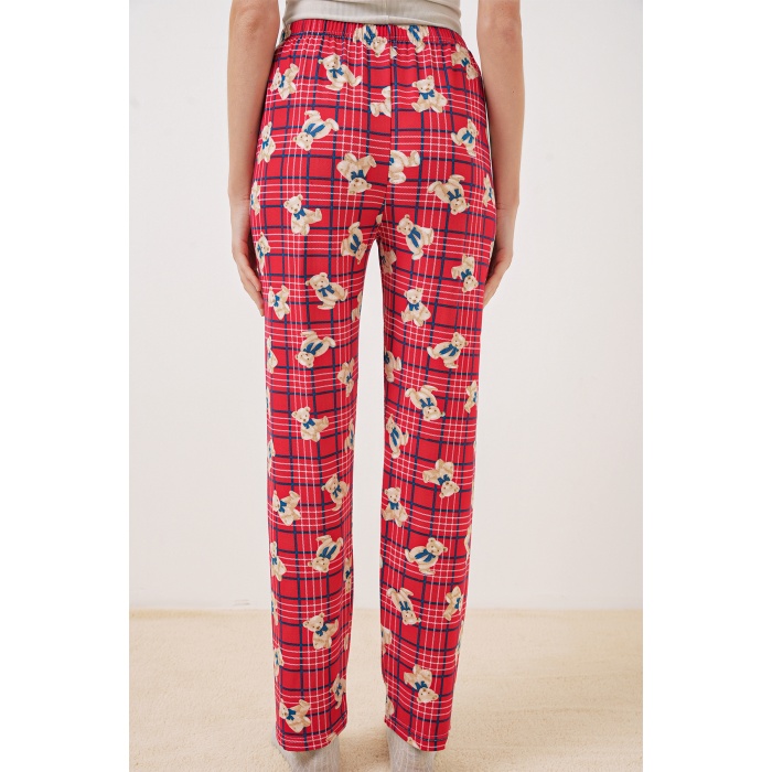 4323 Desenli Pijama Altı - Kırmızı