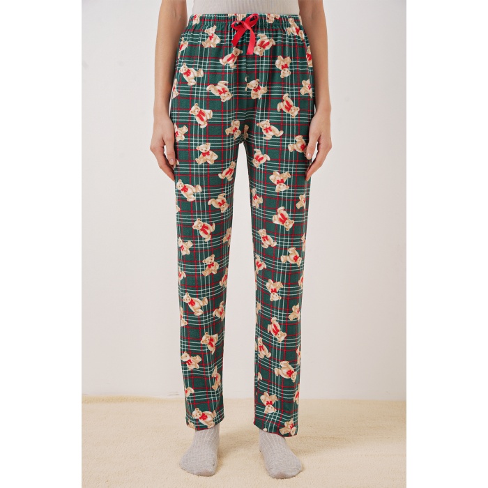 4323 Desenli Pijama Altı - Zümrüt Yeşili