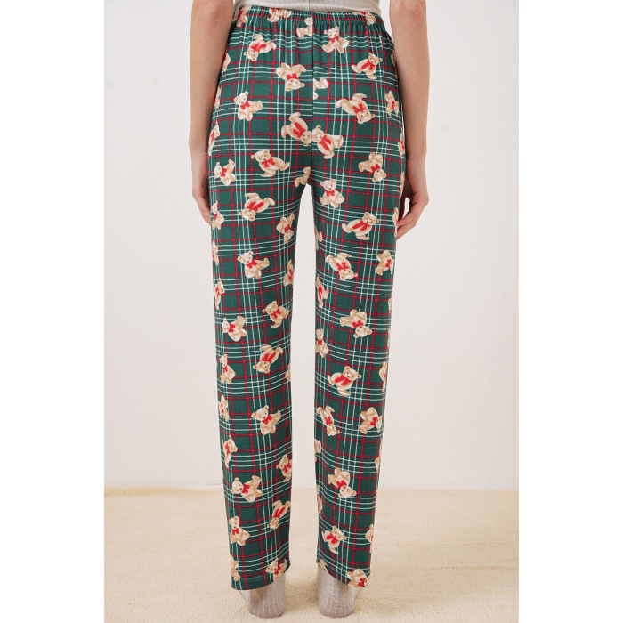 4323 Desenli Pijama Altı - Zümrüt Yeşili