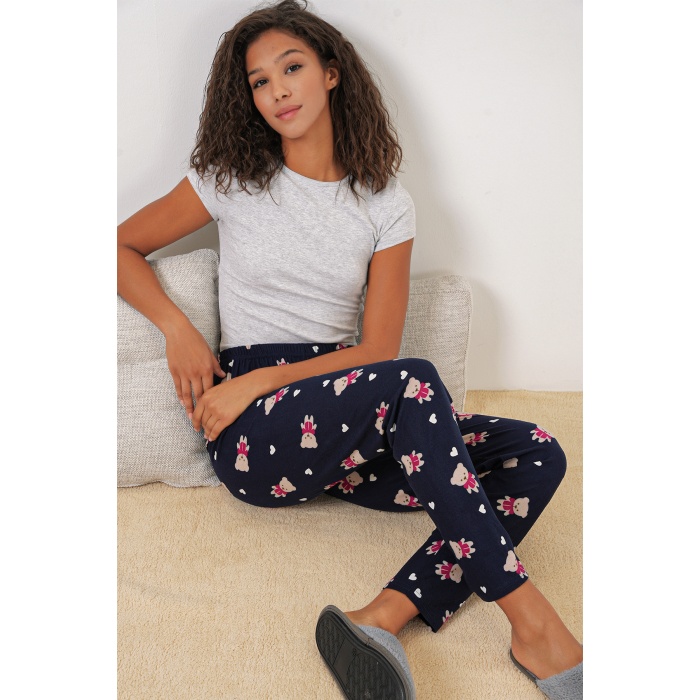 4323 Desenli Pijama Altı - L. Lacivert