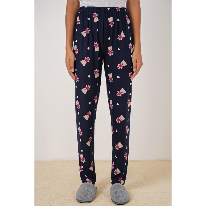 4323 Desenli Pijama Altı - L. Lacivert