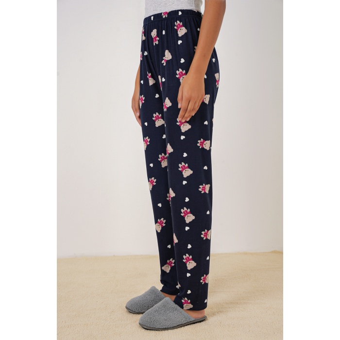 4323 Desenli Pijama Altı - L. Lacivert