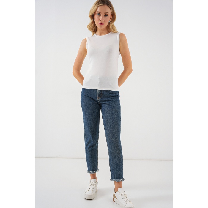 Kadın Kolsuz Body 4347 - Ekru