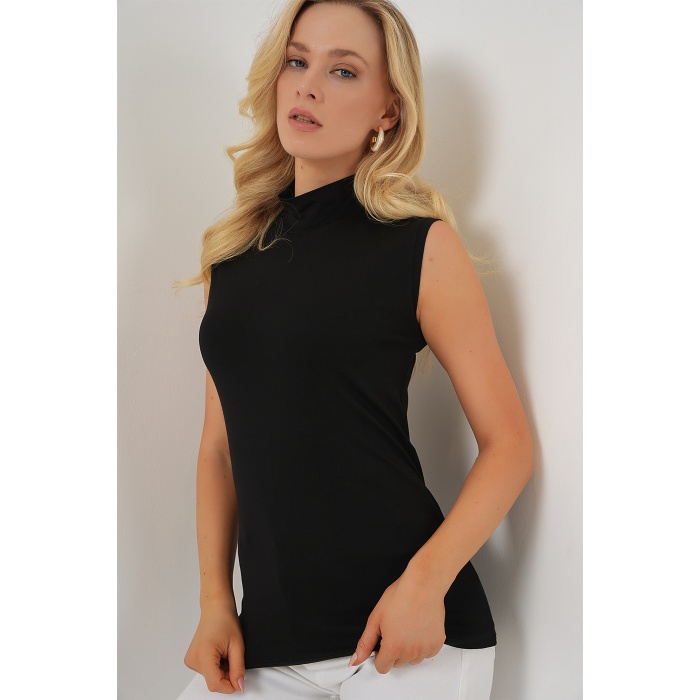Kadın Kolsuz Body 4348 - Siyah