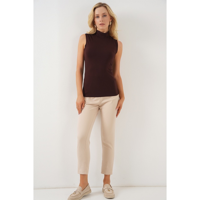 Kadın Kolsuz Body 4348 - Kahverengi