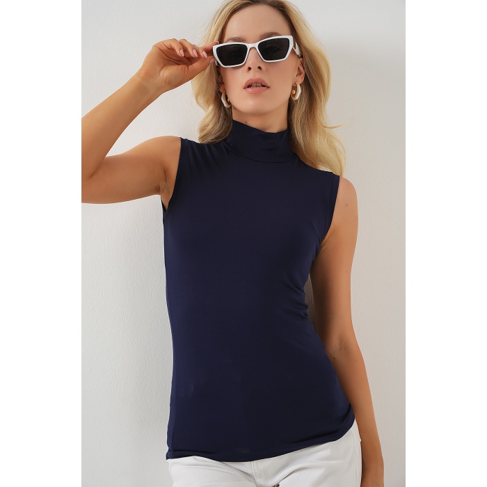 Kadın Kolsuz Body 4348 - Lacivert