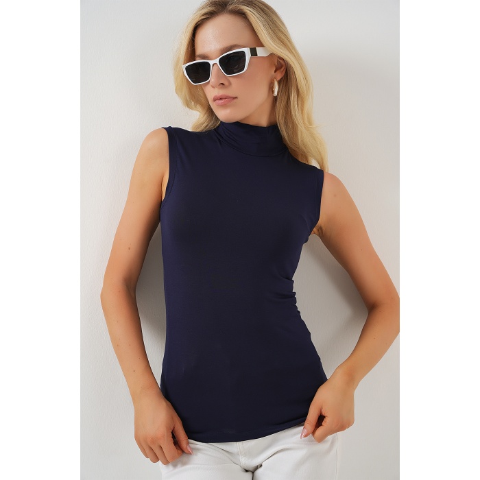 Kadın Kolsuz Body 4348 - Lacivert