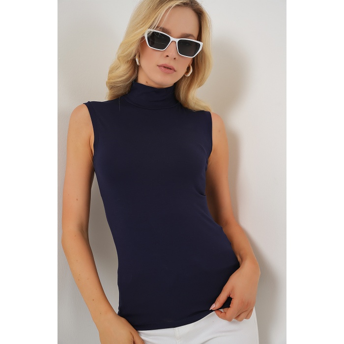 Kadın Kolsuz Body 4348 - Lacivert