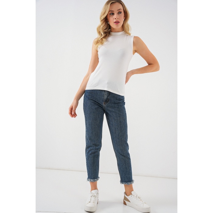 Kadın Kolsuz Body 4348 - Ekru