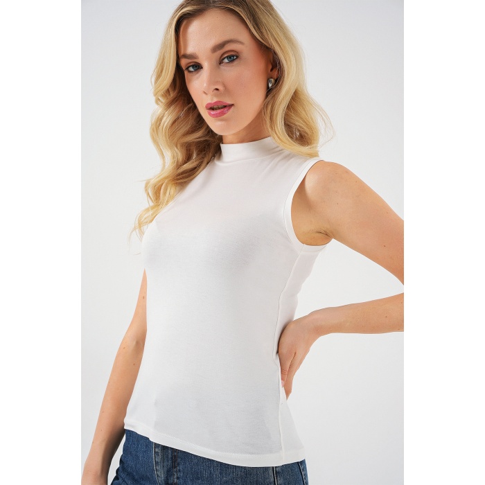 Kadın Kolsuz Body 4348 - Ekru