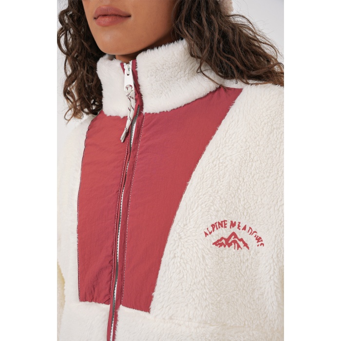 5194 Kadın Peluş Mont Ceket - Kiremit