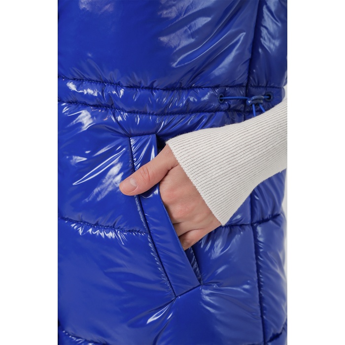 Kadın Parlak Şişme Yelek 5218 - Saks