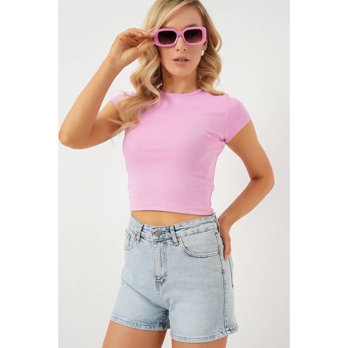 Kadın Kısa Kot Şort 5339 - Mavi