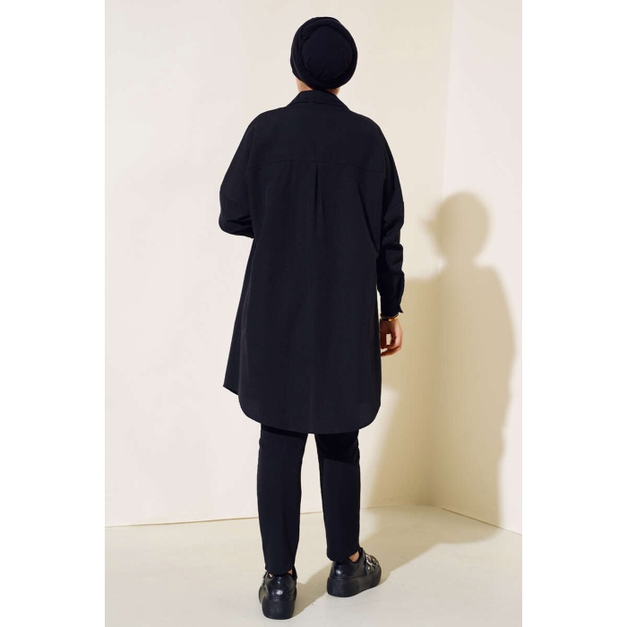 5845 Tesettür Tunik - Siyah