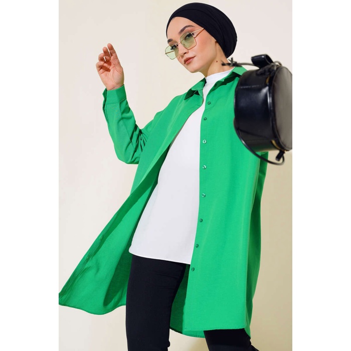 5845 Tesettür Tunik - Yeşil