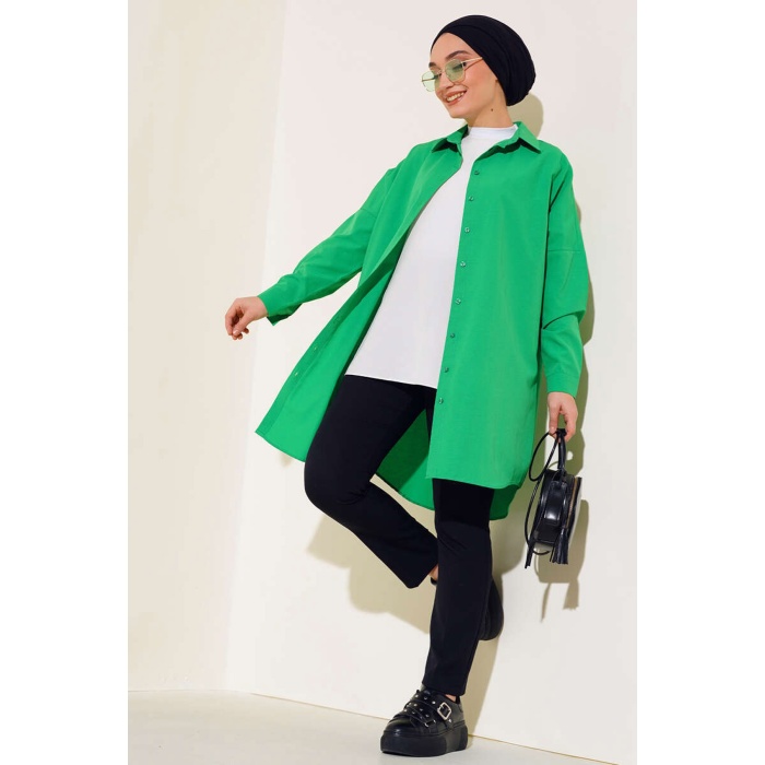5845 Tesettür Tunik - Yeşil