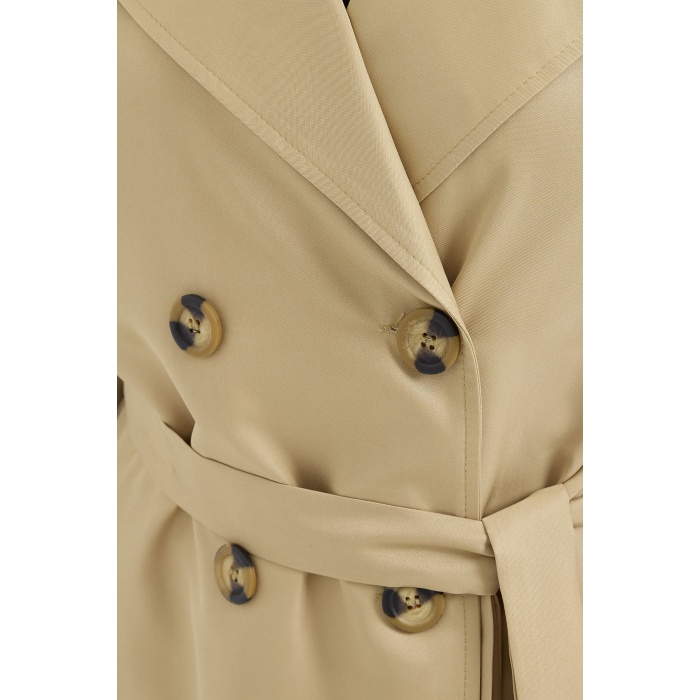 5853 Kruvaze Yaka Trençkot - A.Haki