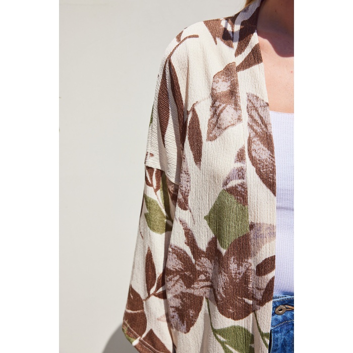 5862 Örme Kimono - Haki