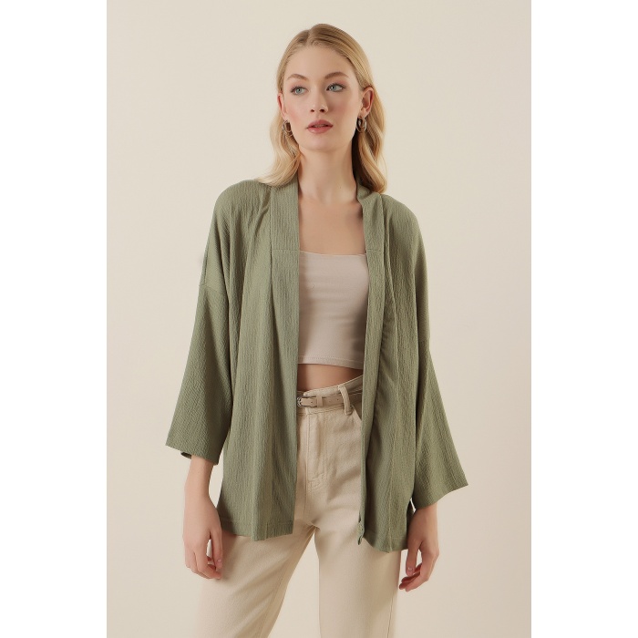 5862 Örme Kimono - Çağla