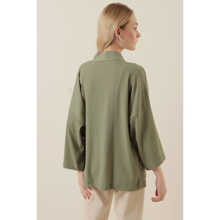 5862 Örme Kimono - Çağla