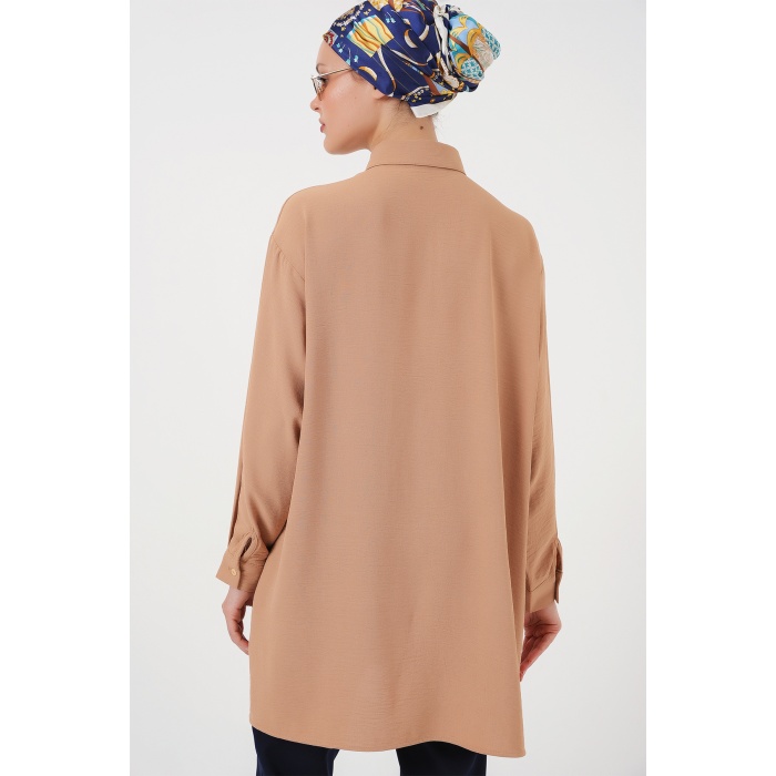 Kadın Uzun Gömlek Tunik 5945 - Bisküvi