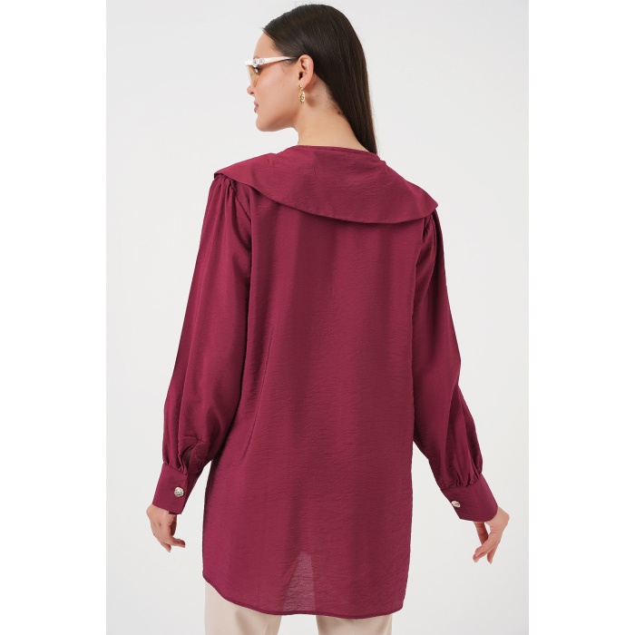 Kadın Bebe Yaka Uzun Tunik 5967 - Bordo
