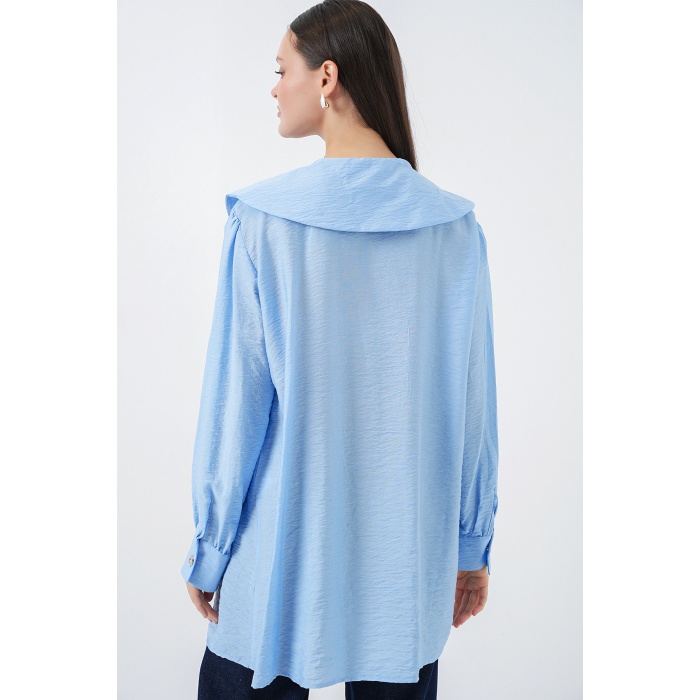 Kadın Bebe Yaka Uzun Tunik 5967 - Mavi