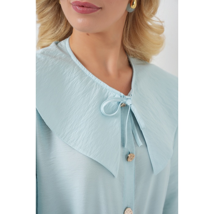 Kadın Bebe Yaka Uzun Tunik 5967 - Turkuaz