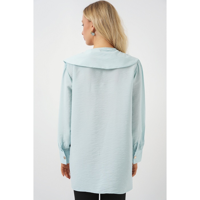 Kadın Bebe Yaka Uzun Tunik 5967 - Turkuaz