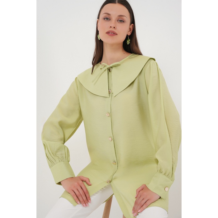 Kadın Bebe Yaka Uzun Tunik 5967 - E.Yeşil