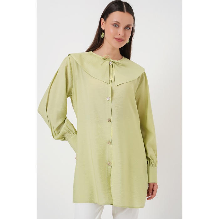 Kadın Bebe Yaka Uzun Tunik 5967 - E.Yeşil