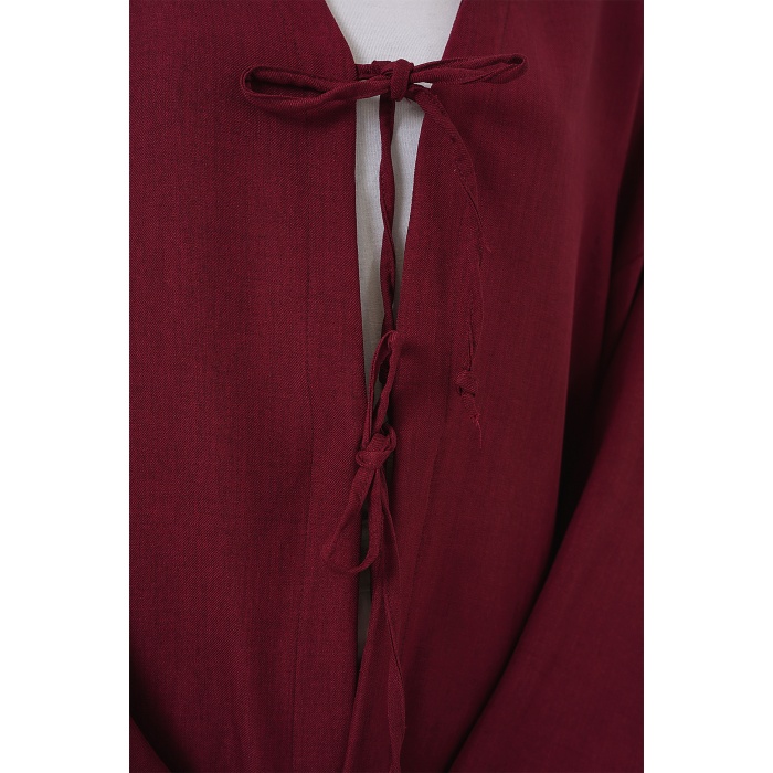 Keten Tesettür Kimono 5968 - Bordo