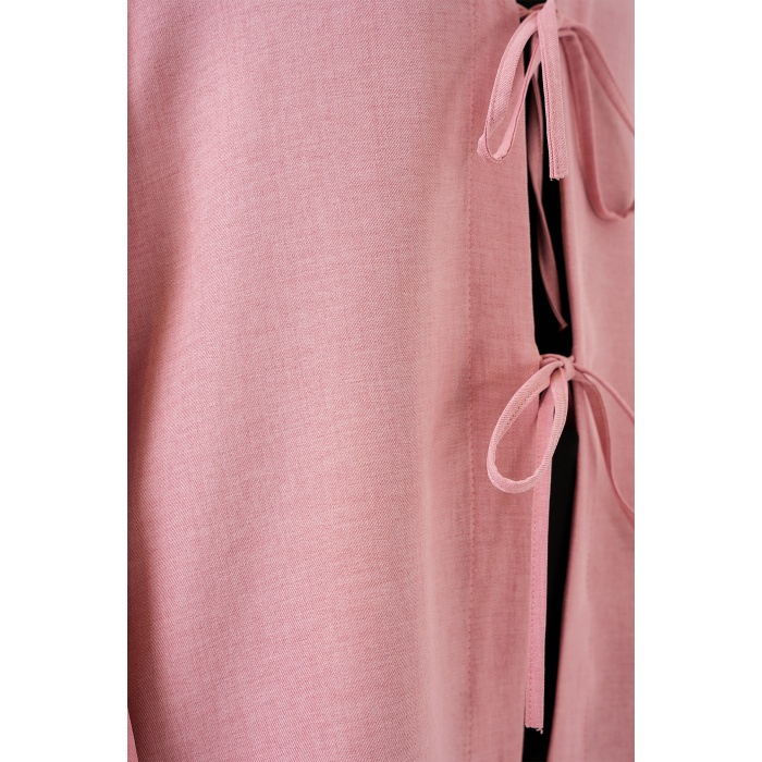 Keten Tesettür Kimono 5968 - Pudra