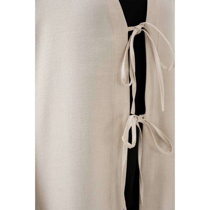 Keten Tesettür Kimono 5968 - Ekru