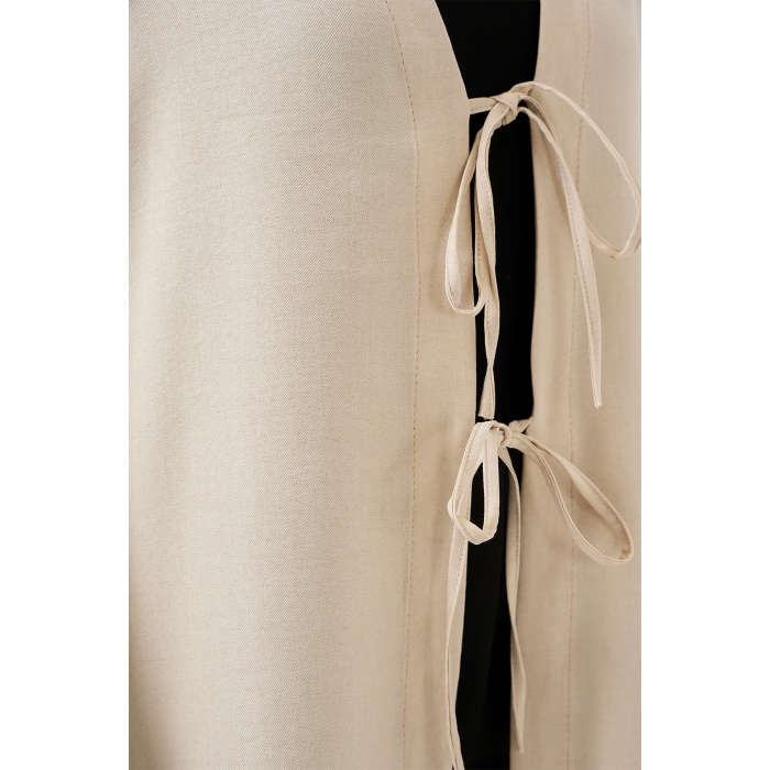 Keten Tesettür Kimono 5968 - Krem