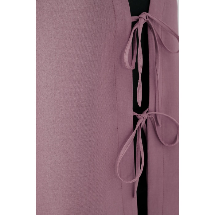 Keten Tesettür Kimono 5968 - Gül Kurusu