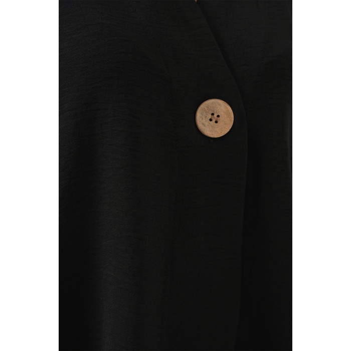 Kadın Kısa Kol Oversize Kimono 5969 - Siyah