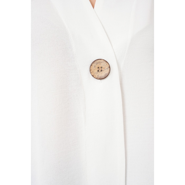 Kadın Kısa Kol Oversize Kimono 5969 - Beyaz