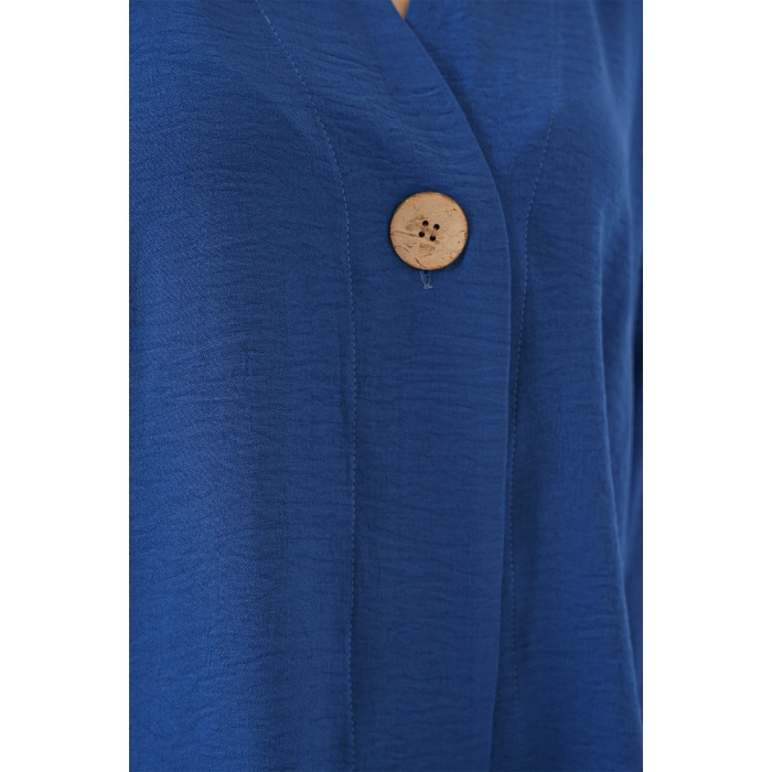 Kadın Kısa Kol Oversize Kimono 5969 - İndigo