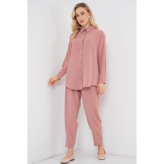 6593 Oversize İkili Takım - Pudra