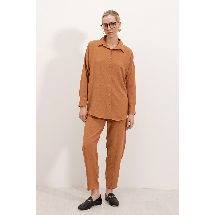 6593 Oversize İkili Takım - Taba