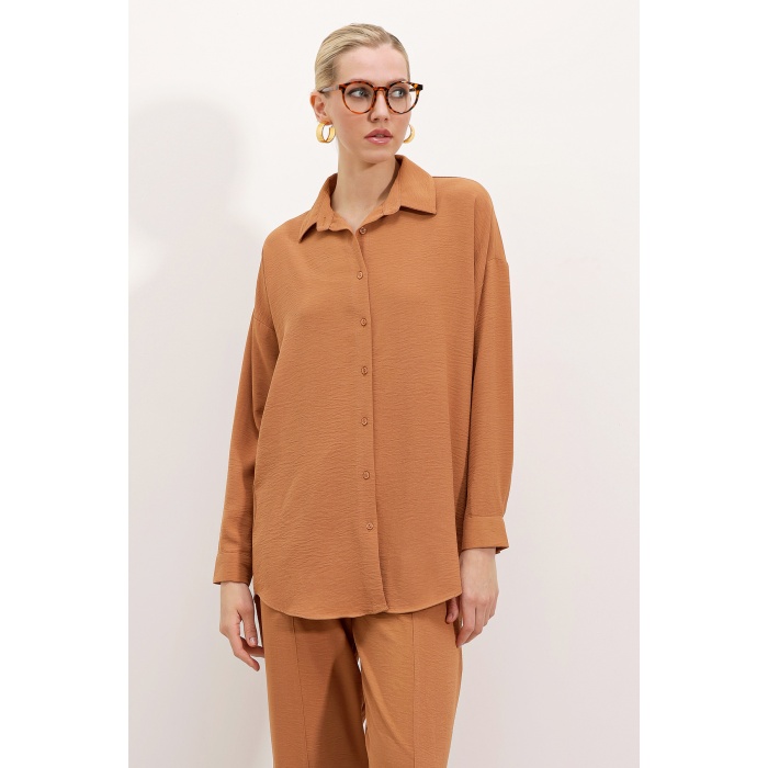 6593 Oversize İkili Takım - Taba